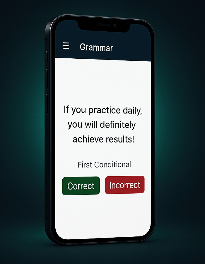 English grammar trainer for Android and iOS